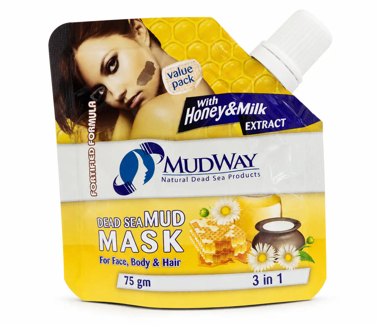 MudWay 3-in-1 Dead Sea Mud Mask with Honey & Milk Extract