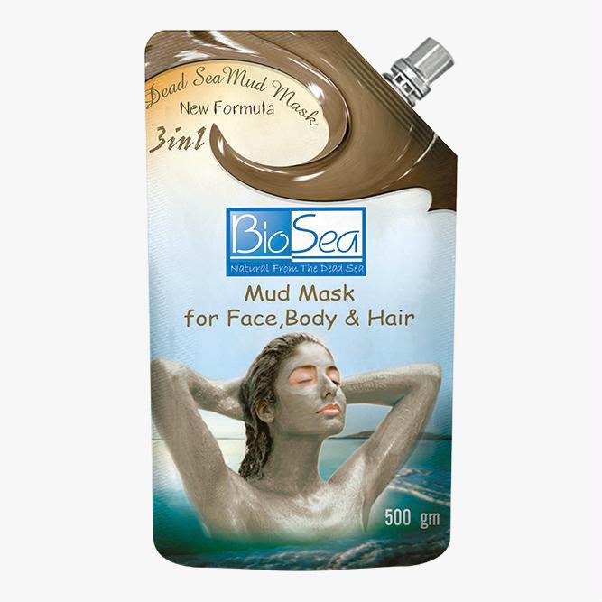 Bio Sea Authentic 3-in-1 Dead Sea Mud Mask Large Pack for Face, Body & Hair