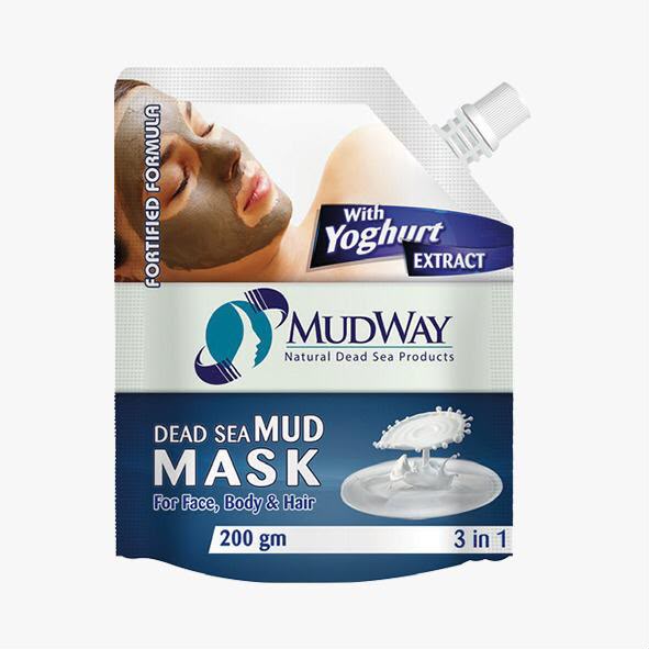 Mudway 3-in-1 Dead Sea Mud Mask with Yoghurt Extract for Face, Body & Hair (200 gm)