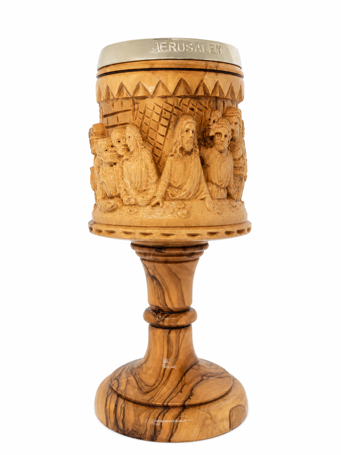 Hand-Carved Jerusalem Olive Wood Chalice