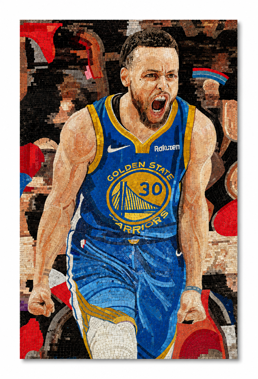 Stephen Curry No. 30 Mosaic – Handcrafted Jordanian Stone Portrait