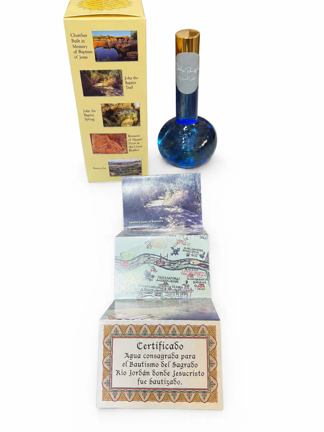 Jordan River Holy Water from Bethany Beyond the Jordan – Blue Glass Amphora
