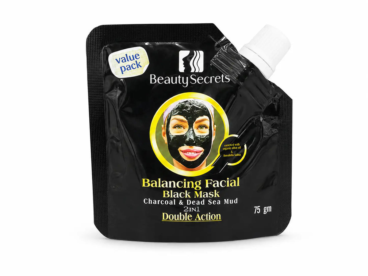 Beauty Secrets 2-in-1 Charcoal & Dead Sea Mud Facial Black Mask