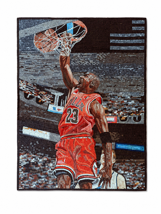 Michael Jordan No. 23 Dunk Mosaic – Handcrafted Jordanian Stone Art