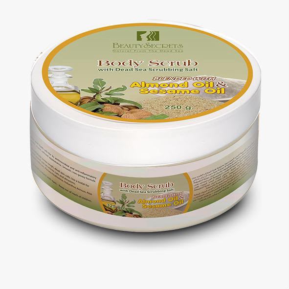Beauty Secrets Body Scrub with Dead Sea Scrubbing Salt Blended with Almond Oil & Sesame Oil (250g / 325 gm)
