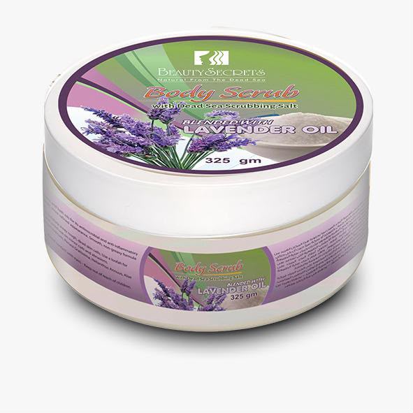 Beauty Secrets Body Scrub with Dead Sea Scrubbing Salt Blended with Lavender Oil (325 gm)