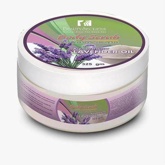 Beauty Secrets Body Scrub with Dead Sea Scrubbing Salt Blended with Lavender Oil (325 gm)