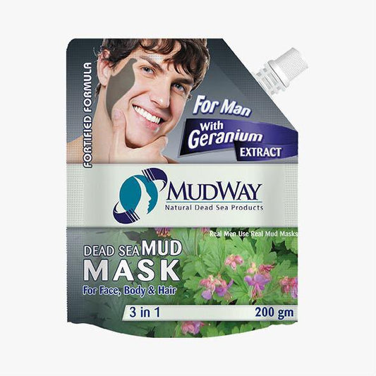 Mudway 3-in-1 Dead Sea Mud Mask For Man With Geranium Extract (200 gm)