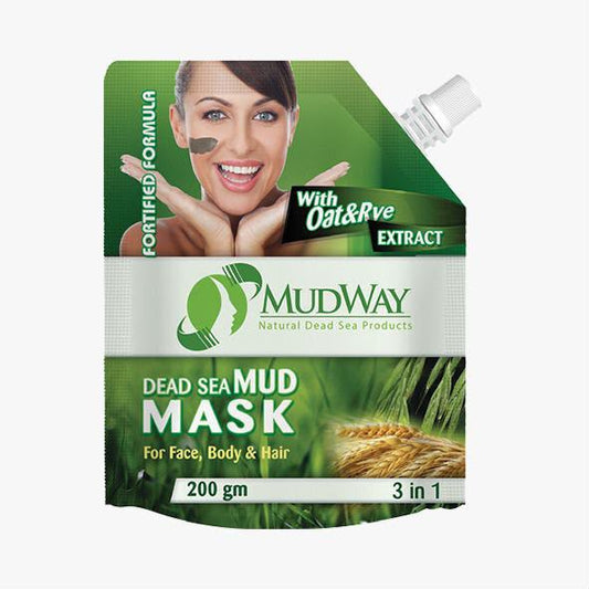 Mudway 3-in-1 Dead Sea Mud Mask with Oat & Rye Extract for Face, Body & Hair (200 gm)
