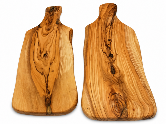 Handcrafted Olive Wood Serving Boards – Set of 2